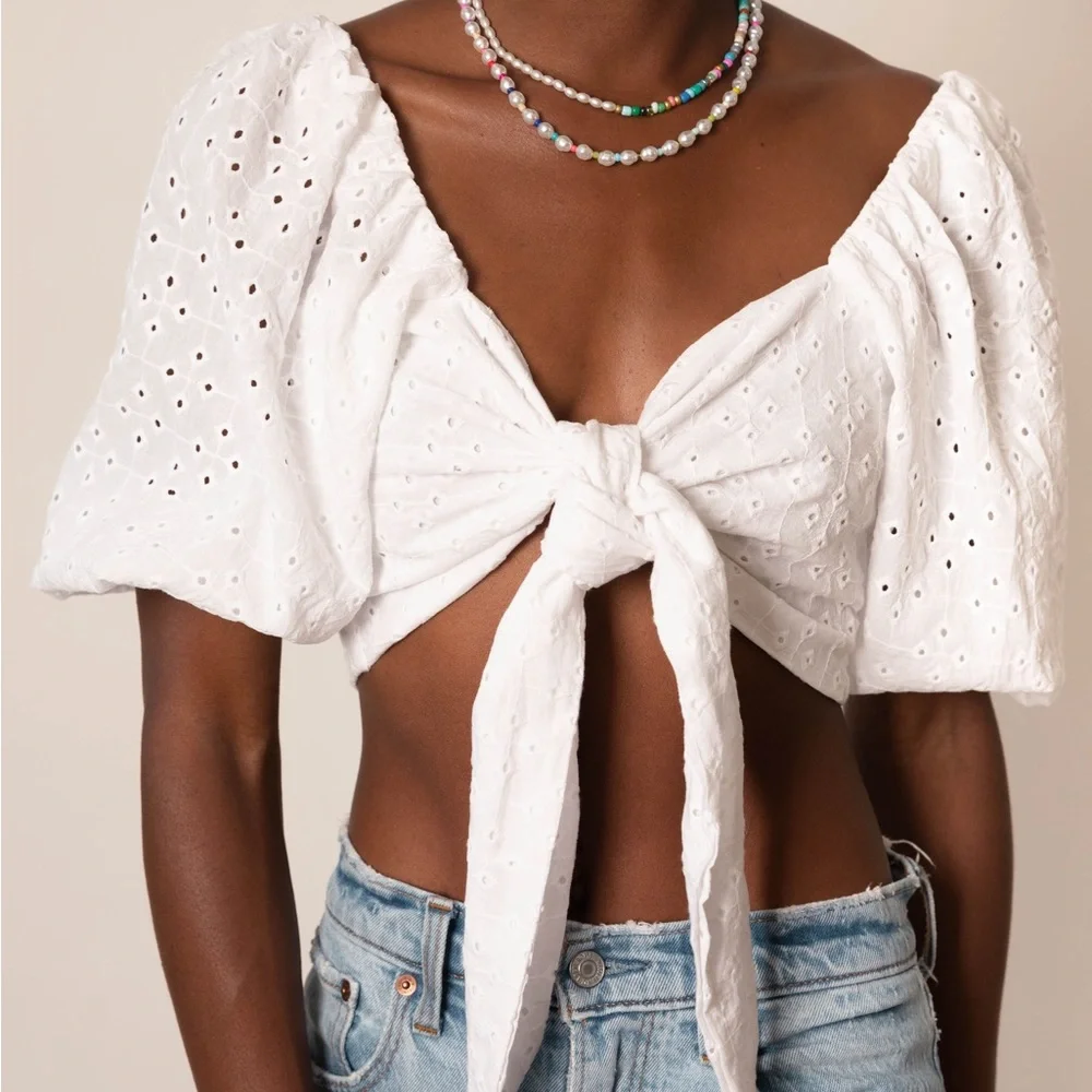 White crop top